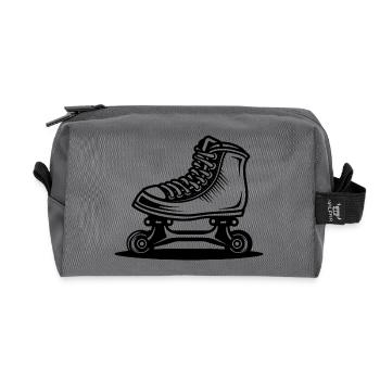 Roller Skates Drawing - Recycled Toiletry Zip Bag - anthracite - Front