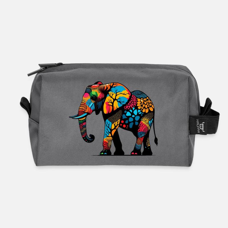 Elefant - Recycelte Kulturtasche - Anthrazit