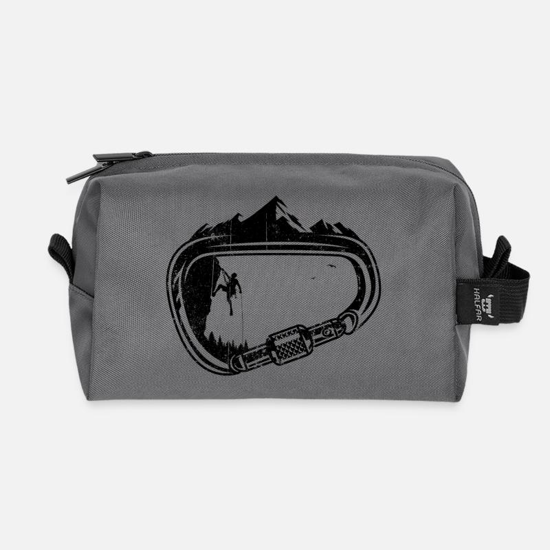 Karabiner-Spitzen - Recycelte Kulturtasche - Anthrazit
