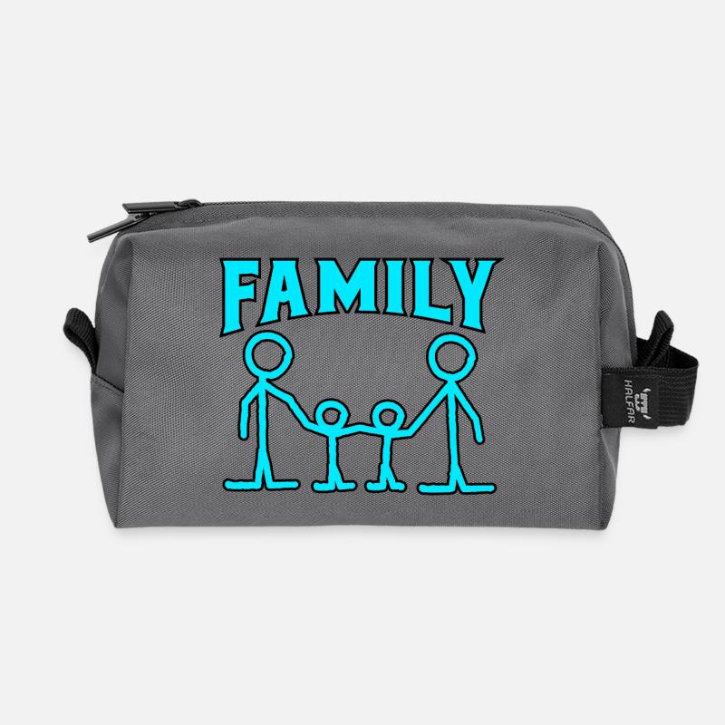 Familienmuster. - Recycelte Kulturtasche - Anthrazit