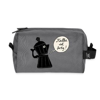 Coffee ready (contour) - Recycled Toiletry Zip Bag - anthracite - Front