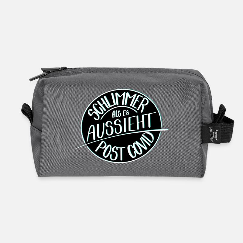 Schlimmer als es aussieht, Post Covid - Recycelte Kulturtasche - Anthrazit