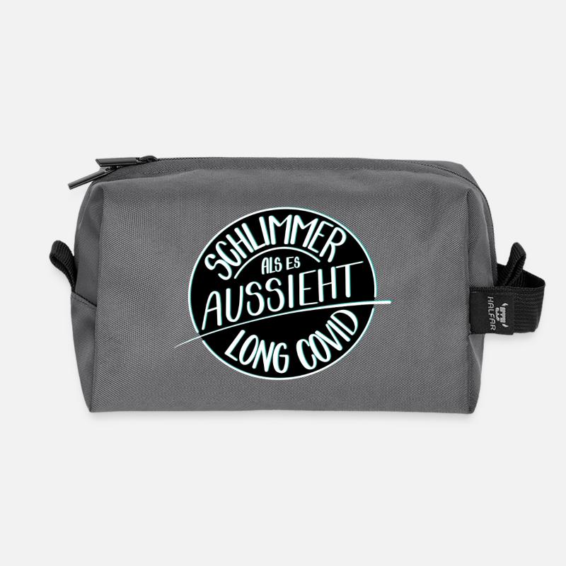 Schlimmer als es aussieht, Long Covid - Recycelte Kulturtasche - Anthrazit