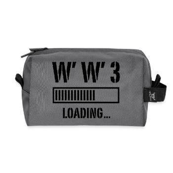 World War 3 Loading... (Peace / War / Black) - Recycled Toiletry Zip Bag - anthracite - Front