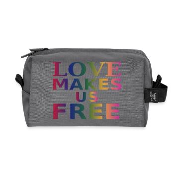 Liebe macht uns frei - Recycelte Kulturtasche - Anthrazit - Vorne