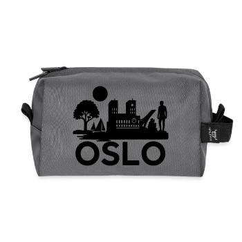 Oslo Silhouette Landmarks - Recycled Toiletry Zip Bag - anthracite - Front