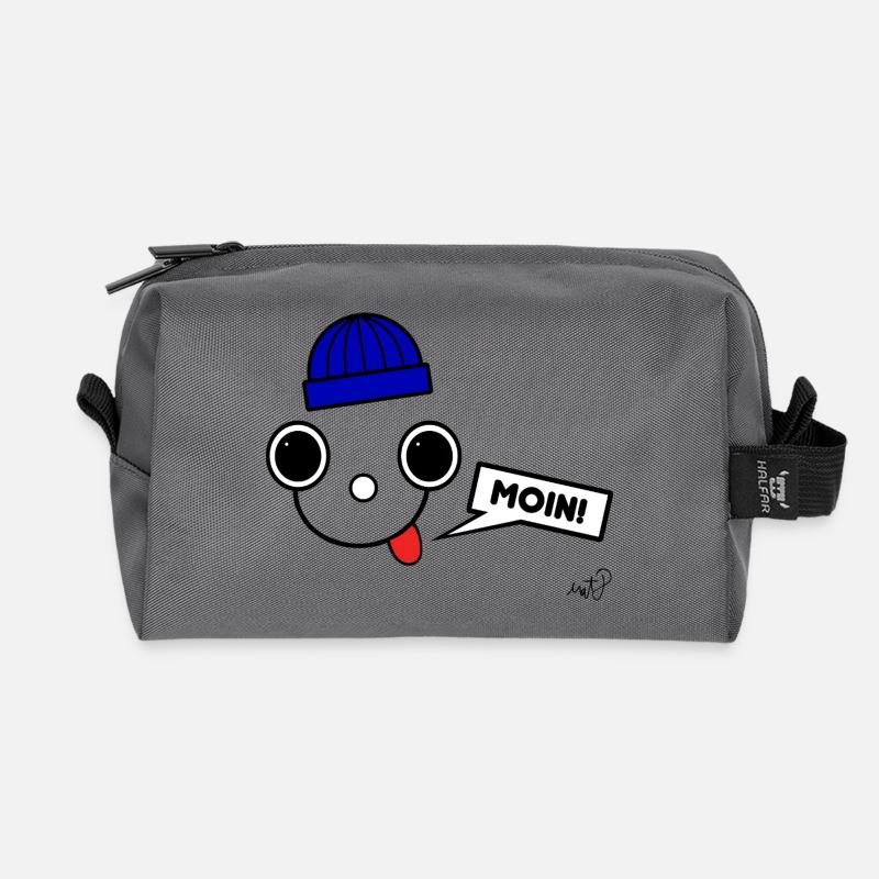 Koppie Moin mit Beanie - Recycelte Kulturtasche - Anthrazit