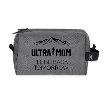 Ultra Mom - I'll Be Back Tomorrow - Recycled Toiletry Zip Bag - anthracite - Front