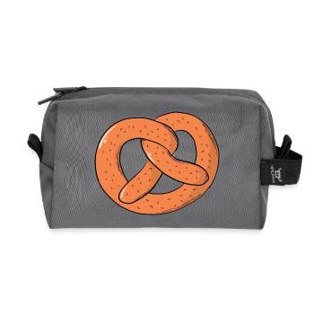 Brezel Laugenbrezel Brot Bäcker Brezen Backwaren - Recycelte Kulturtasche - Anthrazit - Vorne