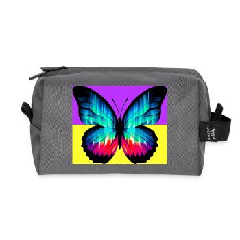 Schmetterling - Recycelte Kulturtasche - Anthrazit - Vorne