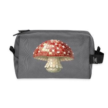 Fliegenpilz Mosaik - Retro Wald für Pilzsammler - Recycelte Kulturtasche - Anthrazit - Vorne