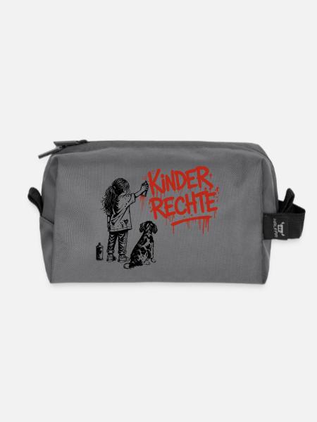 Kinderrechte Graffiti roter Schriftzug - Recycelte Kulturtasche - Anthrazit