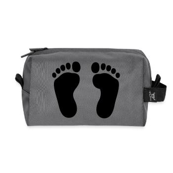 Baby Feet T-shirt - Baby Footprint Love - Recycled Toiletry Zip Bag - anthracite - Front