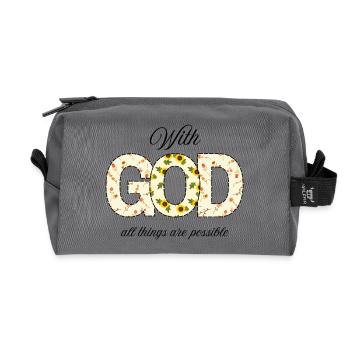 GOD - Recycled Toiletry Zip Bag - anthracite - Front