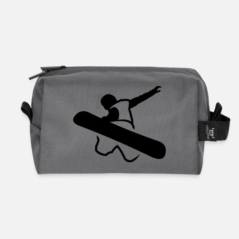 snowboarder_newstyle_v2 - Recycled Toiletry Zip Bag - anthracite