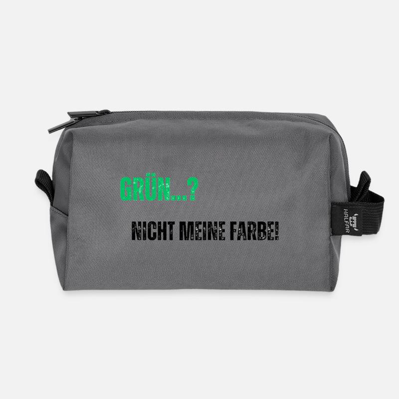 Grüne nicht meine Farbe - Recycelte Kulturtasche - Anthrazit