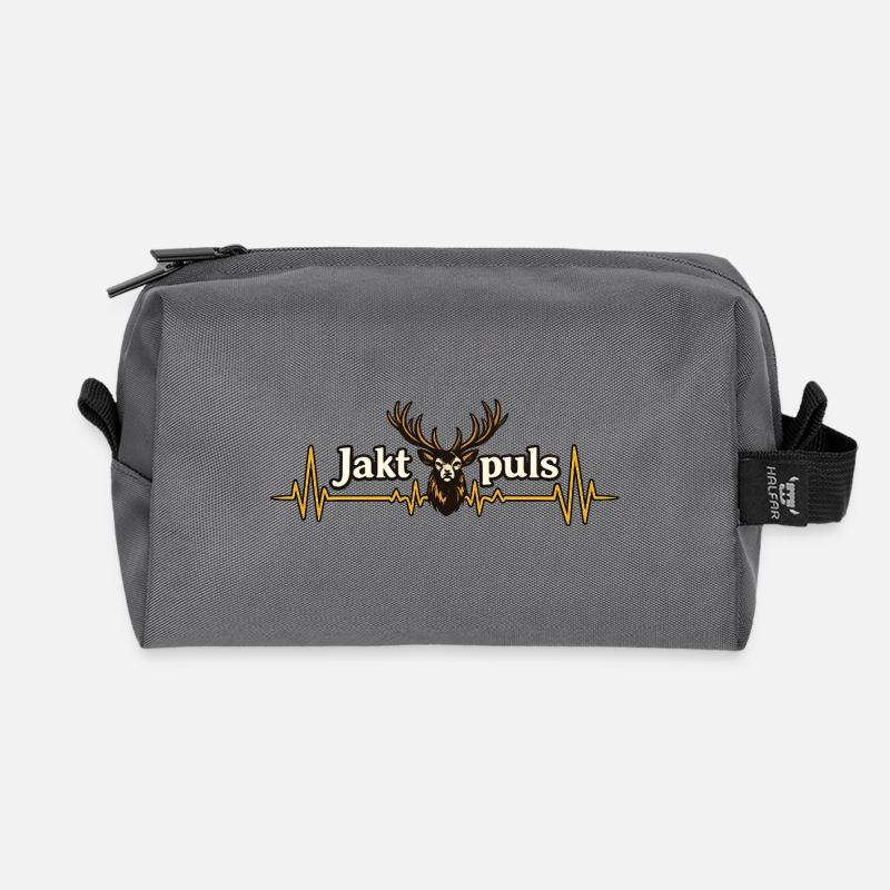 Hunting Pulse Heart - Recycled Toiletry Zip Bag - anthracite
