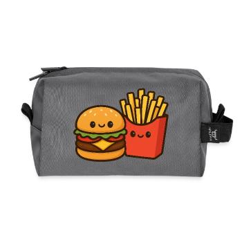 Kawaii Burger & Pommes Duo - Recycelte Kulturtasche - Anthrazit - Vorne
