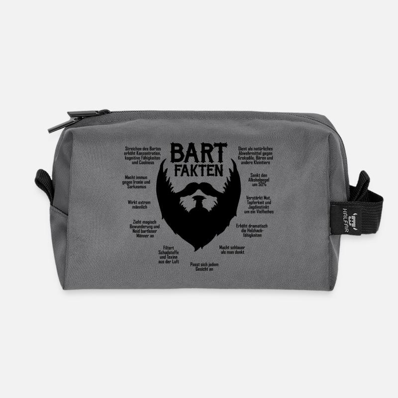 Bartfakten / Bart-Fakten (schwarz) - Recycelte Kulturtasche - Anthrazit