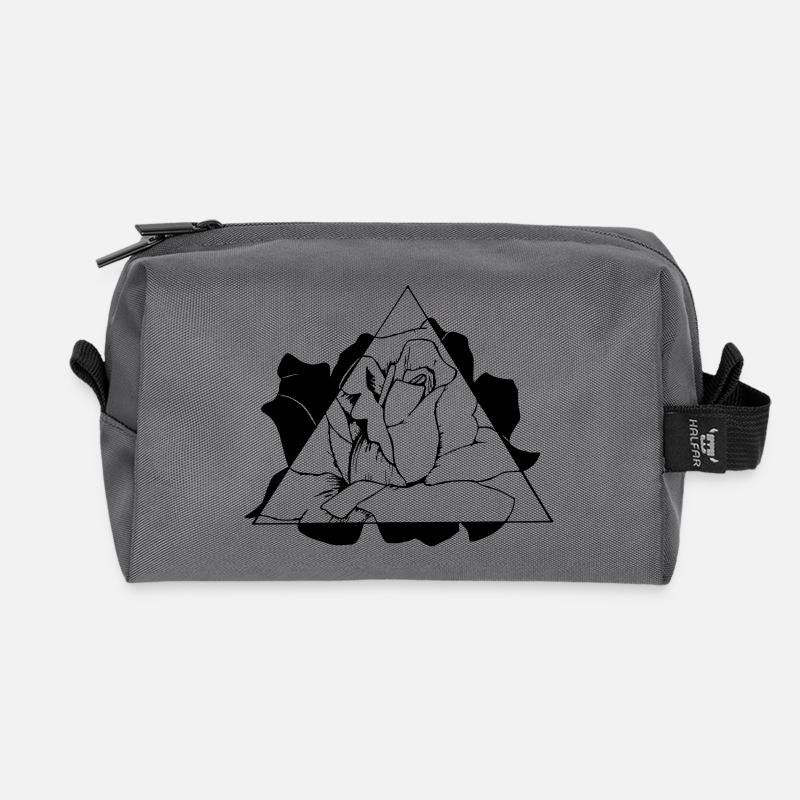 Triangle Rose - Recycled Toiletry Zip Bag - anthracite