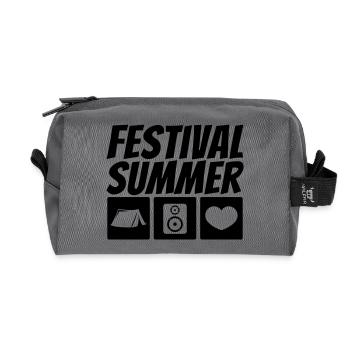 Festival Summer - Recycled Toiletry Zip Bag - anthracite - Front
