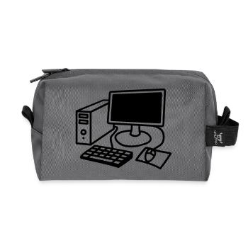 computer_1c - Recycled Toiletry Zip Bag - anthracite - Front