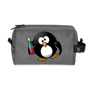 Drunk Tux - Recycled Toiletry Zip Bag - anthracite - Front