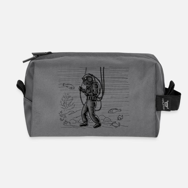 Tiefsee Tauch - Recycelte Kulturtasche - Anthrazit