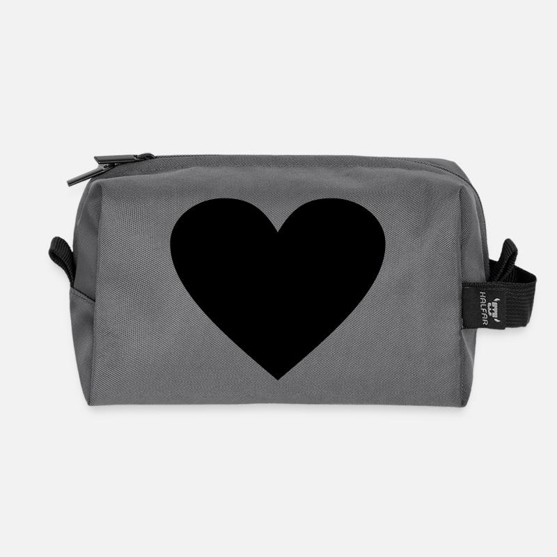 Black Heart Awesomeelement - Recycled Toiletry Zip Bag - anthracite