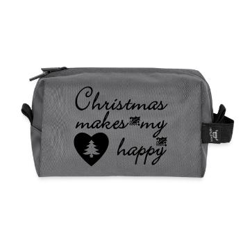Weihnachten Christmas Spruch Geschenk - Recycled Toiletry Zip Bag - anthracite - Front