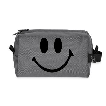Smiley - Recycled Toiletry Zip Bag - anthracite - Front