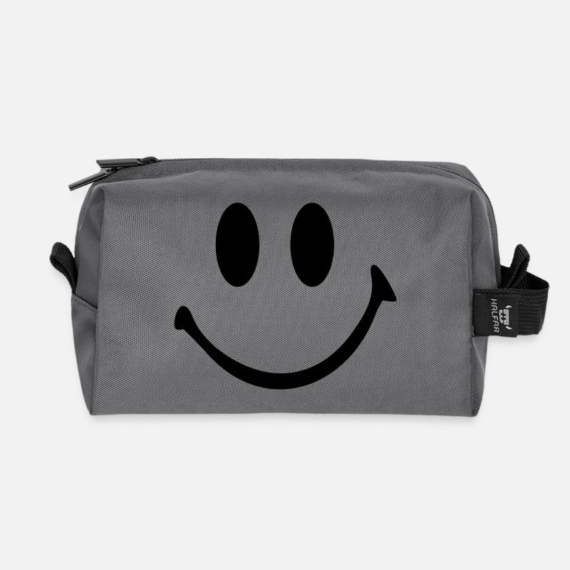 Smiley - Trousse de toilette en tissu recyclé - anthracite