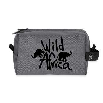 wild_Africa_wild_animals - Recycled Toiletry Zip Bag - anthracite - Front