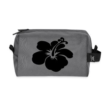 hibiscus - Recycled Toiletry Zip Bag - anthracite - Front