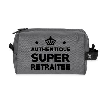 Retraite / Retraité / Retraitée / Vintage Travail - Trousse de toilette en tissu recyclé - anthracite - Devant