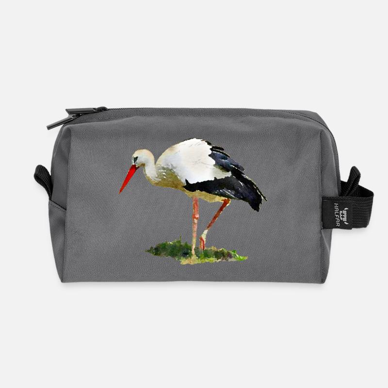 storch vogel - Recycelte Kulturtasche - Anthrazit
