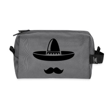 mexico_hut_1 - Recycled Toiletry Zip Bag - anthracite - Front