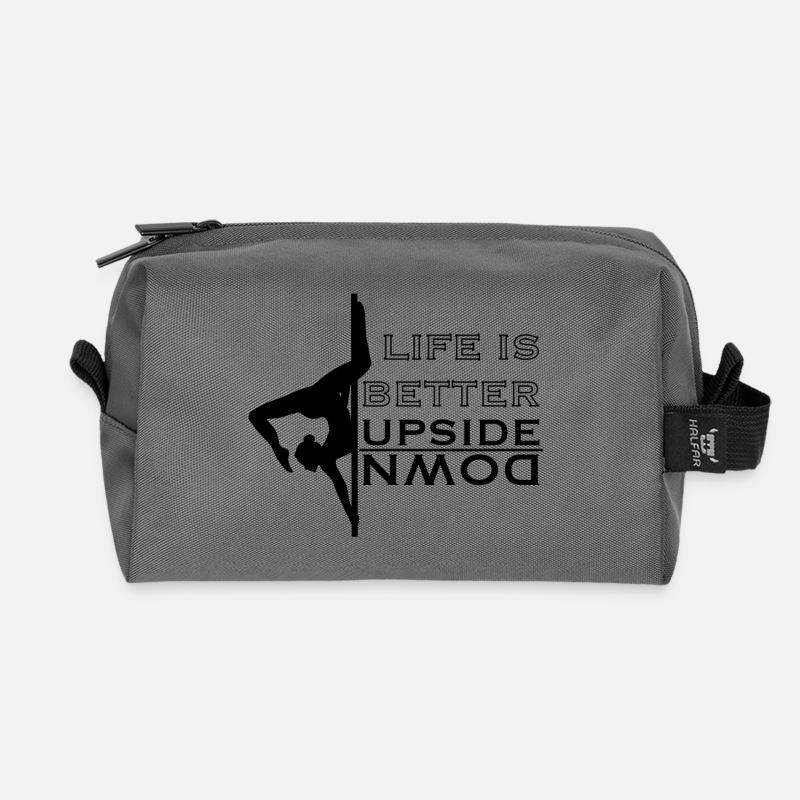 Pole Dance Life is better upside down Butterfly - Recycelte Kulturtasche - Anthrazit