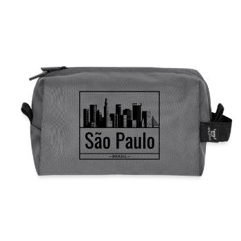 Sao Paulo Brasil Skyline Design - Recycled Toiletry Zip Bag - anthracite - Front