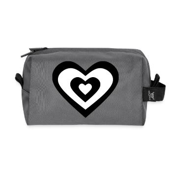 Pixel Heart Black Heart Gift - Recycled Toiletry Zip Bag - anthracite - Front