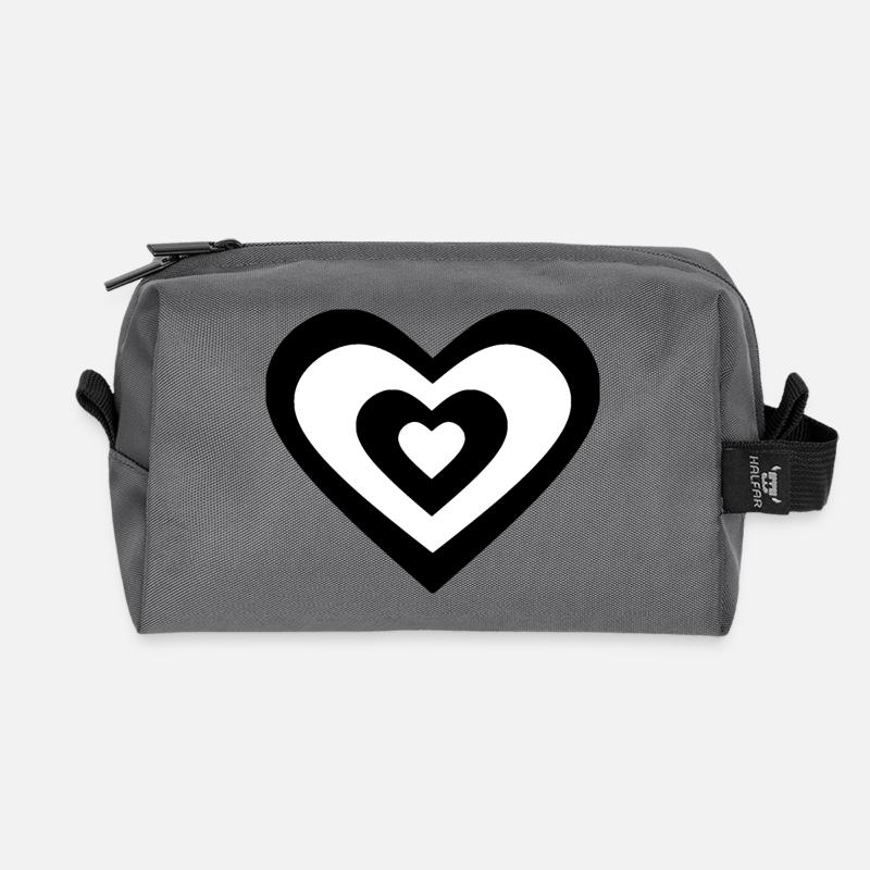Pixel Heart Schwarzes Herz Geschenk - Recycelte Kulturtasche - Anthrazit