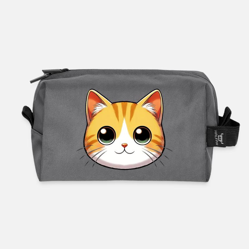 Katze - Recycelte Kulturtasche - Anthrazit