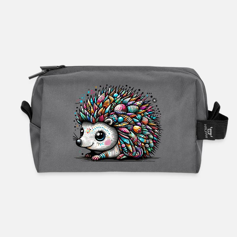 Igel - Recycelte Kulturtasche - Anthrazit