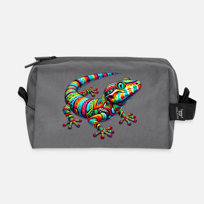 Gecko - Recycelte Kulturtasche - Anthrazit