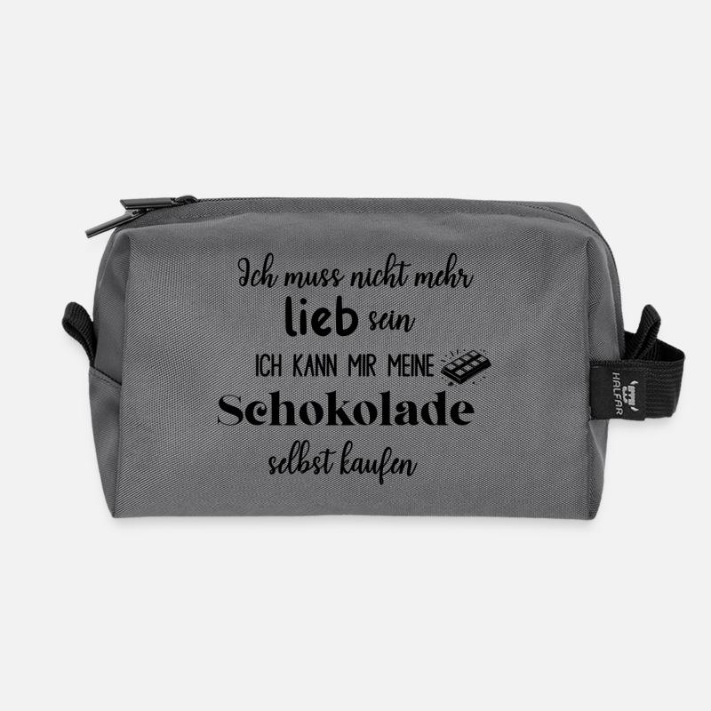 Ich muss nicht mehr lieb sein ... - Recycelte Kulturtasche - Anthrazit