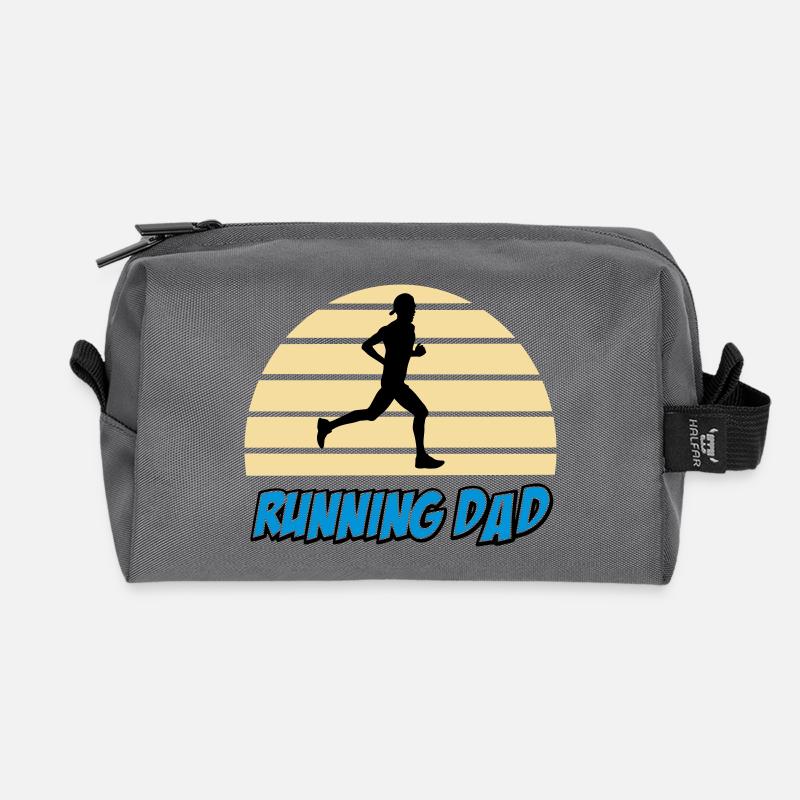 Running dad - Recycled Toiletry Zip Bag - anthracite