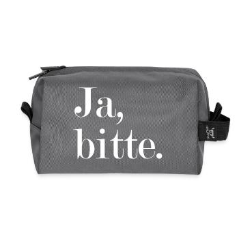 Yes, please Statement Answer - Recycled Toiletry Zip Bag - anthracite - Front