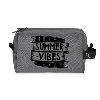 Ambiance estivale | Graphique vectoriel - Trousse de toilette en tissu recyclé - anthracite - Devant