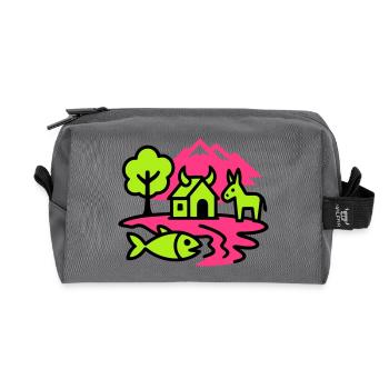 Naive Pop-Art Landschaft - Recycelte Kulturtasche - Anthrazit - Vorne