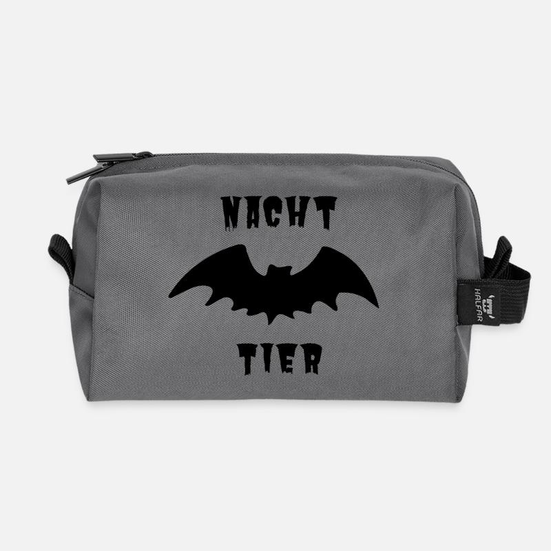 Nachttier_schwarz_1 - Trousse de toilette en tissu recyclé - anthracite